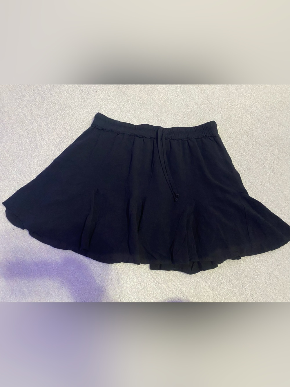 Trixxi Black Elastic Waist Flared Mini Skirt